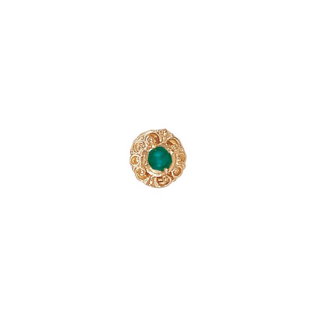 14 Karat Gold Emerald Slide