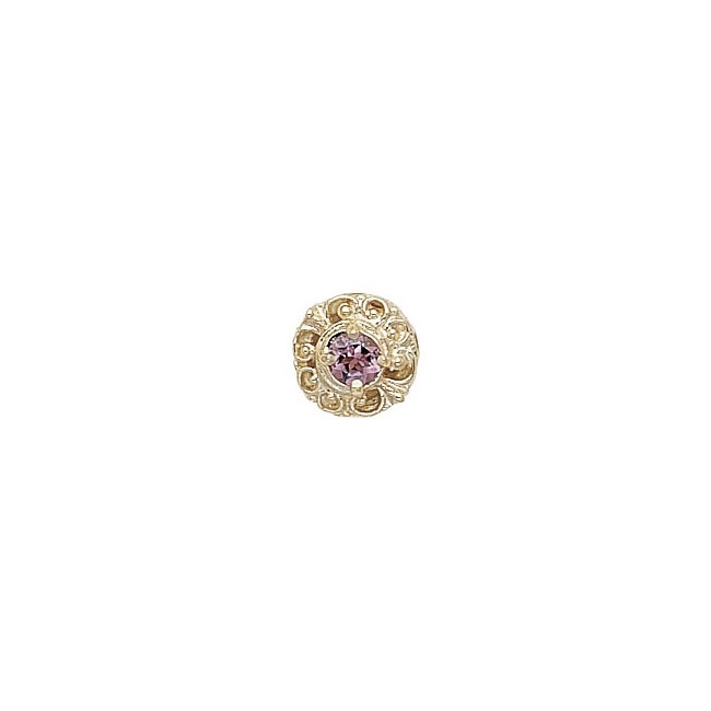 14 Karat Gold Pink Tourmaline Slide