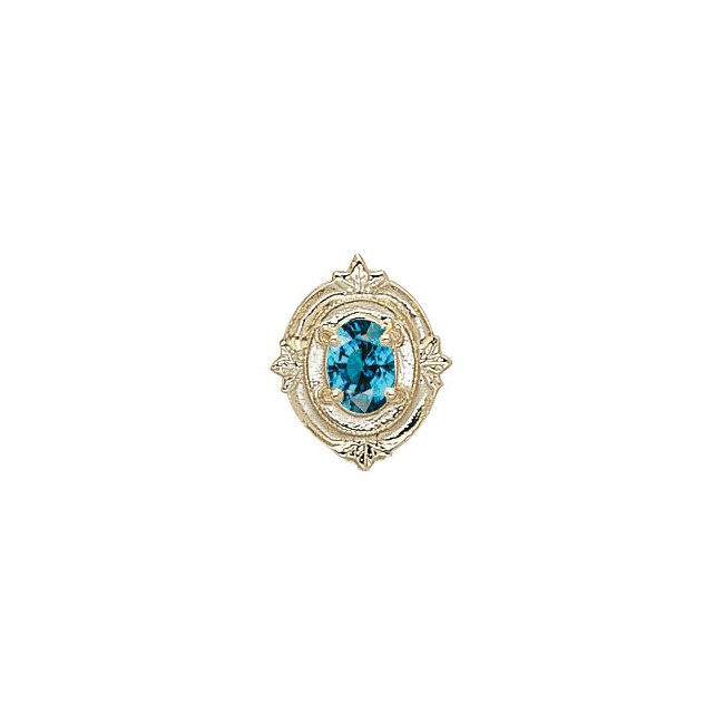 14 Karat Gold Blue Zircon Slide