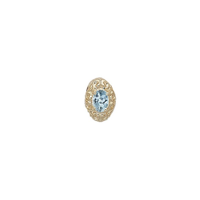 14 Karat Gold Aquamarine Slide