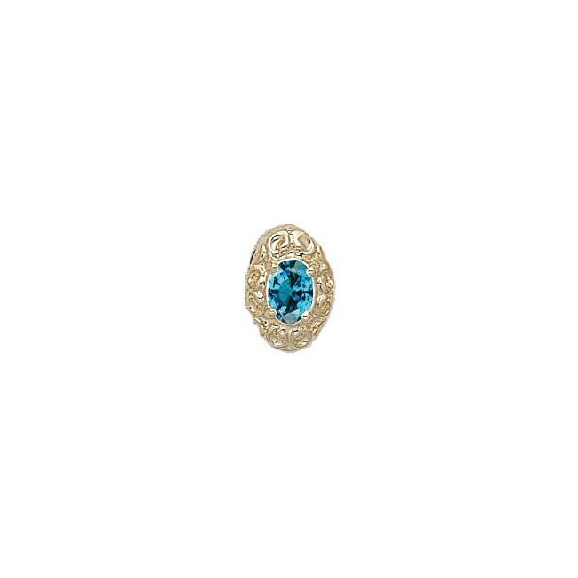 14 Karat Gold Blue Zircon Slide