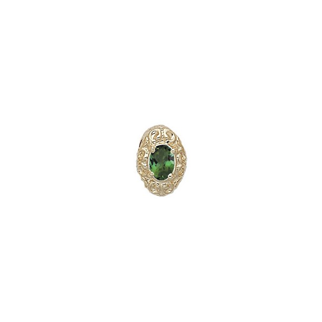 14 Karat Gold Green Tourmaline Slide