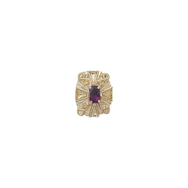 14 Karat Gold Amethyst Slide