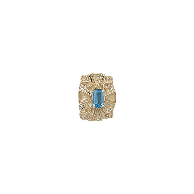 14 Karat Gold Blue Topaz Slide