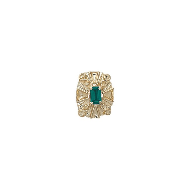 14 Karat Gold Emerald Slide