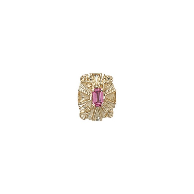 14 Karat Gold Pink Tourmaline Slide