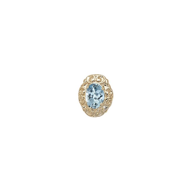 14 Karat Gold Aquamarine Slide