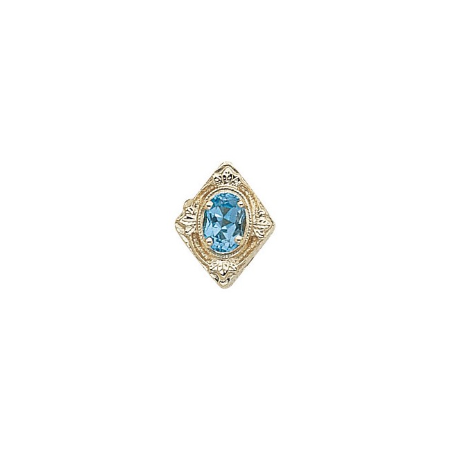 14 Karat Gold Blue Topaz Slide