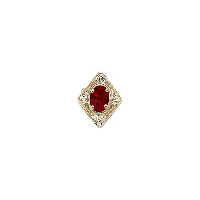 14 Karat Gold Garnet Slide