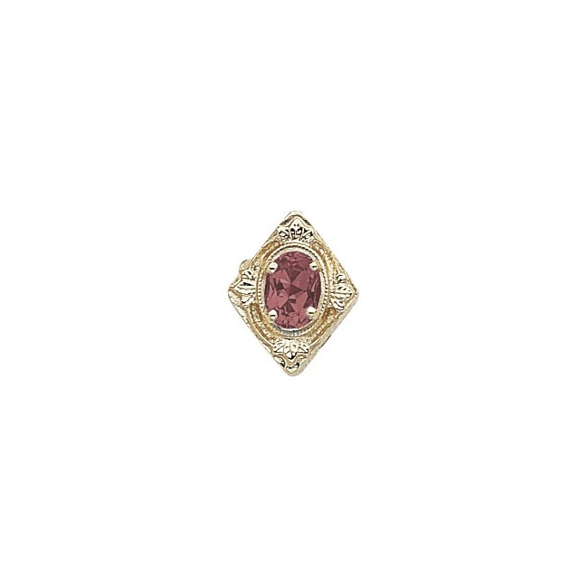 14 Karat Gold Pink Tourmaline Slide