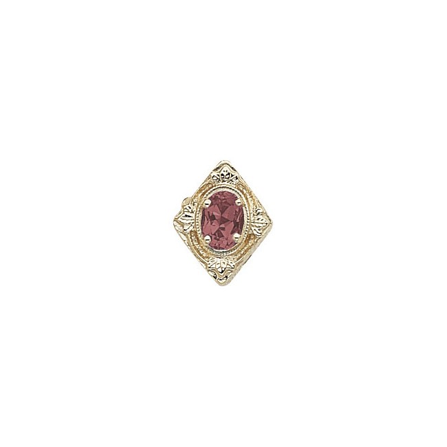 14 Karat Gold Pink Tourmaline Slide