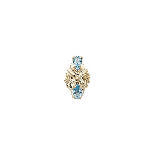 14 Karat Gold Blue Topaz Slide