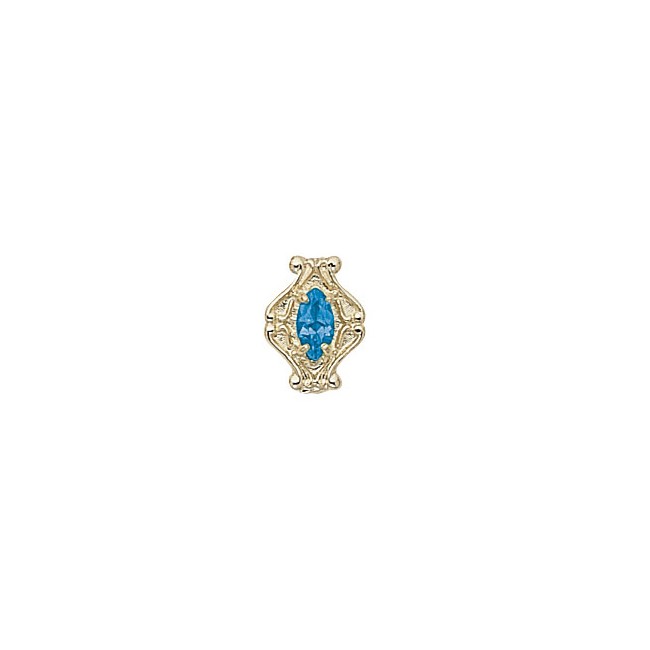 14 Karat Gold Blue Topaz Slide