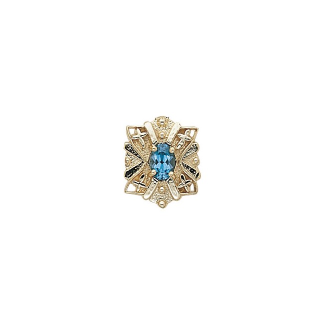 14 Karat Gold Blue Topaz Slide