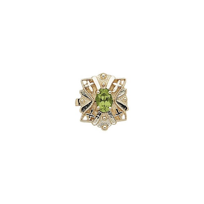 14 Karat Gold Peridot Slide