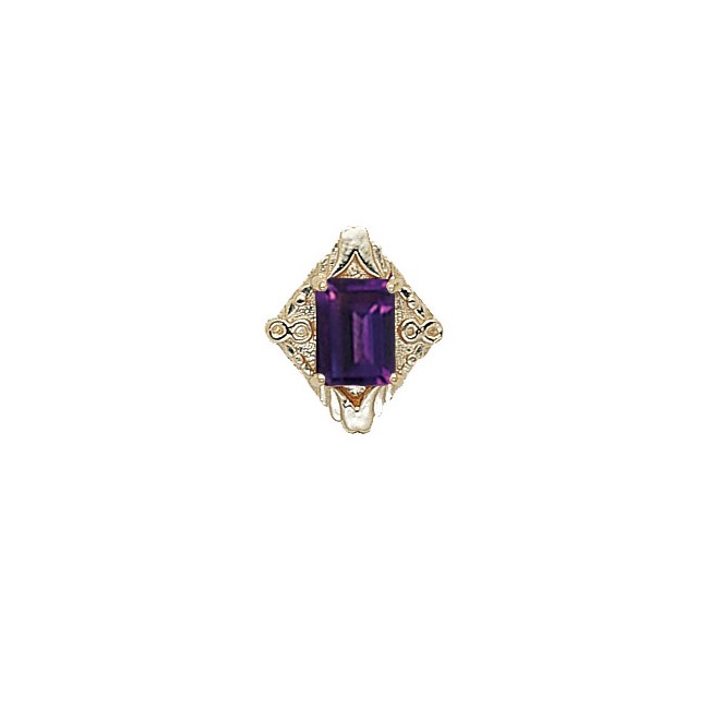 14 Karat Gold Amethyst Slide