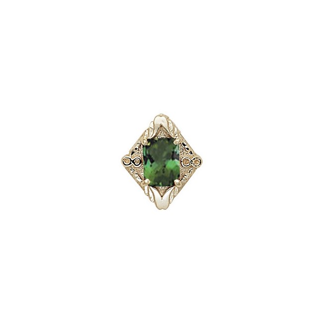 14 Karat Gold Green Tourmaline Slide