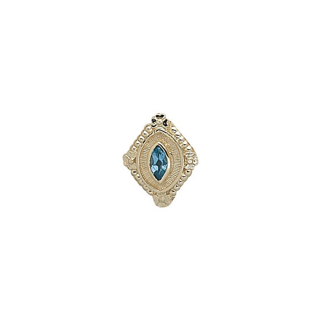 14 Karat Gold Blue Topaz Slide