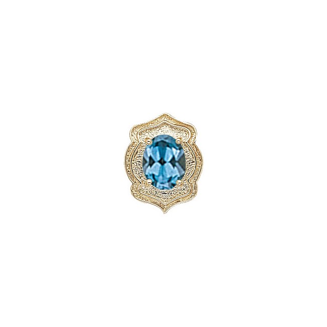 14 Karat Gold Blue Topaz Slide