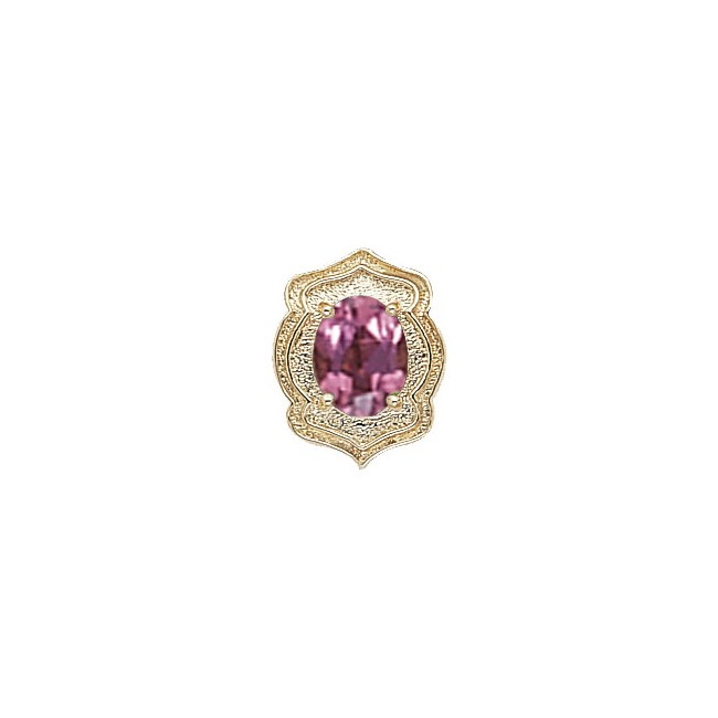 14 Karat Gold Pink Tourmaline Slide