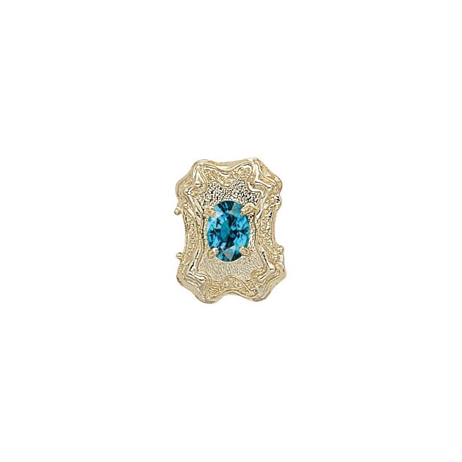 14 Karat Gold Blue Zircon Slide