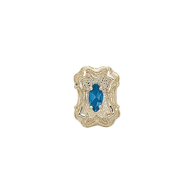 14 Karat Gold Blue Topaz Slide