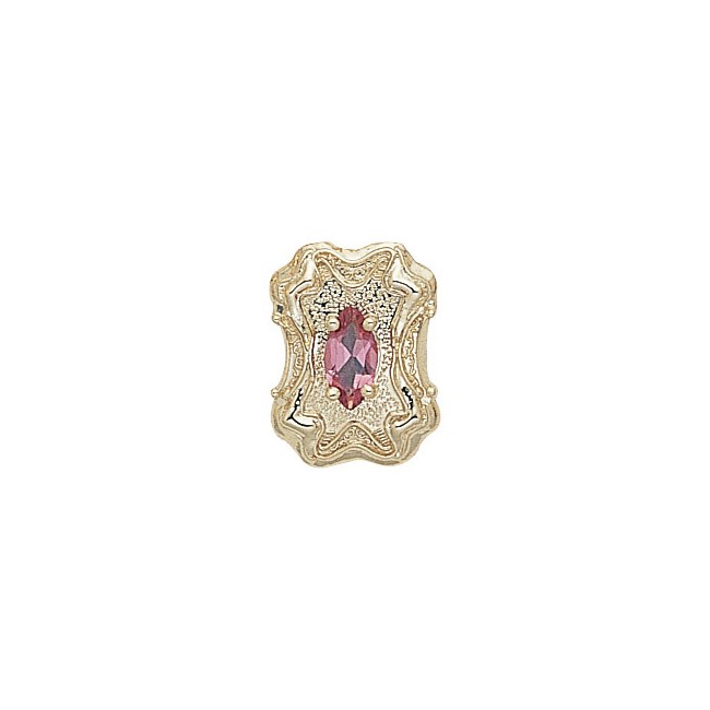 14 Karat Gold Pink Tourmaline Slide