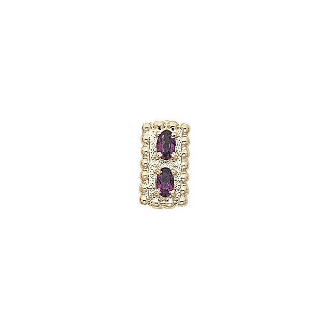 14 Karat Gold Amethyst Slide