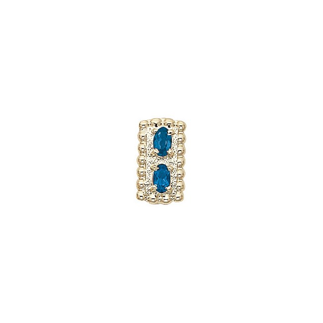 14 Karat Gold Blue Topaz Slide