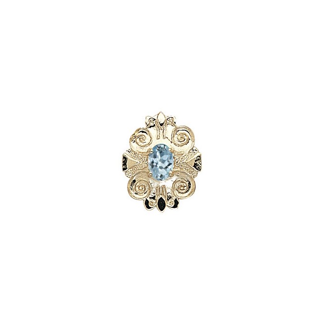 14 Karat Gold Aquamarine Slide