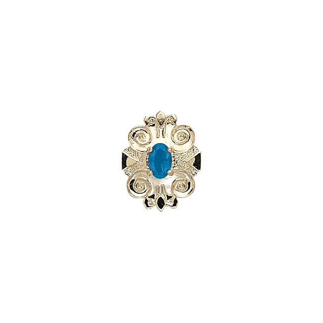 14 Karat Gold Blue Topaz Slide