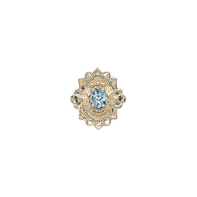 14 Karat Gold Aquamarine Slide