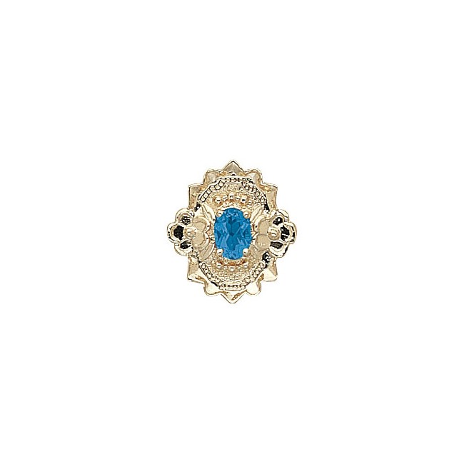 14 Karat Gold Blue Topaz Slide