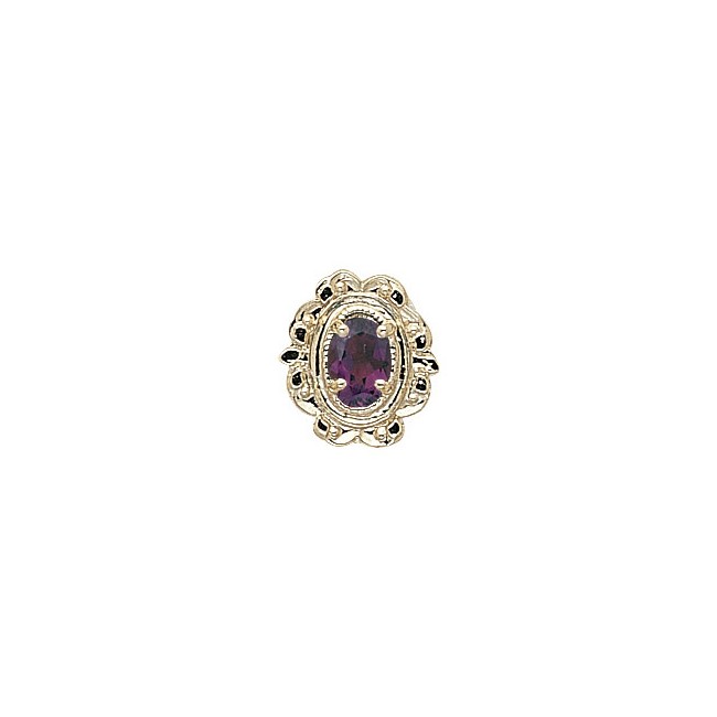 14 Karat Gold Amethyst Slide