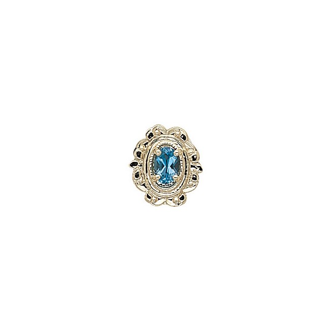 14 Karat Gold Blue Topaz Slide