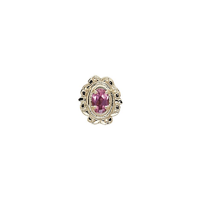 14 Karat Gold Pink Tourmaline Slide