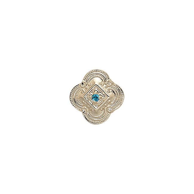 14 Karat Gold Blue Zircon Slide