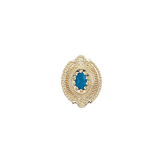 14 Karat Gold Blue Topaz Slide