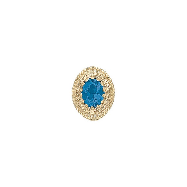 14 Karat Gold Blue Topaz Slide