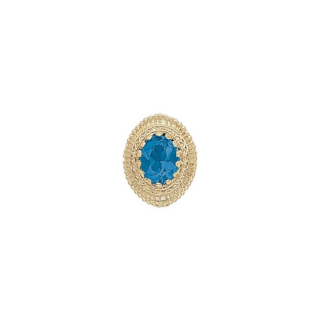 14 Karat Gold Blue Topaz Slide