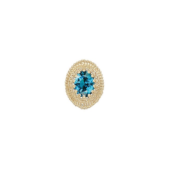 14 Karat Gold Blue Zircon Slide