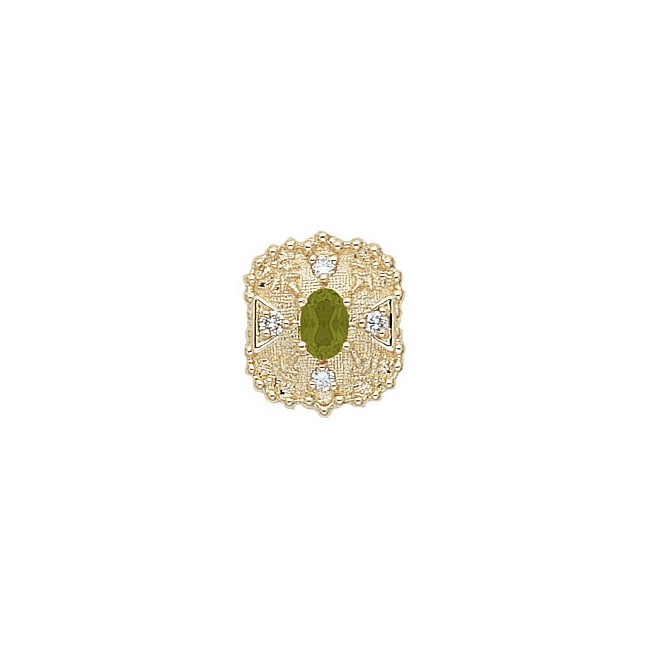 14 Karat Gold Slide with Peridot center and Diamond accents