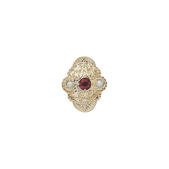 14 Karat Gold Slide with Pink Tourmaline center and Pearl accents