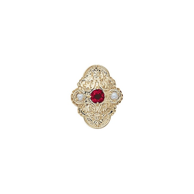 14 Karat Gold Slide with Ruby center and Pearl accents