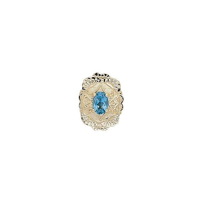 14 Karat Gold Blue Topaz Slide