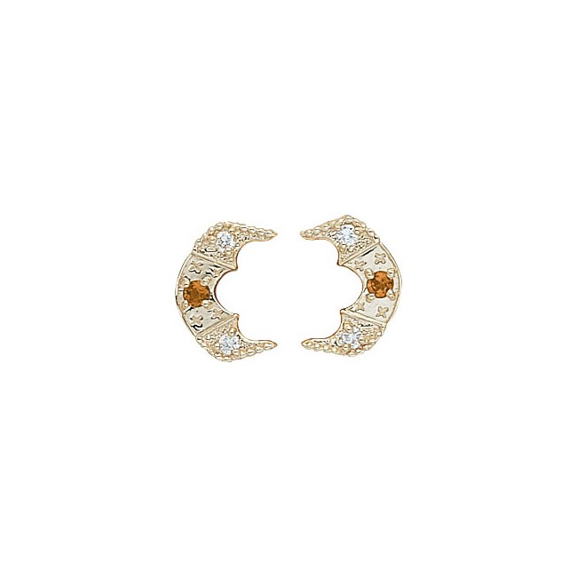 14 Karat Gold Slide with Citrine center and Diamond accents