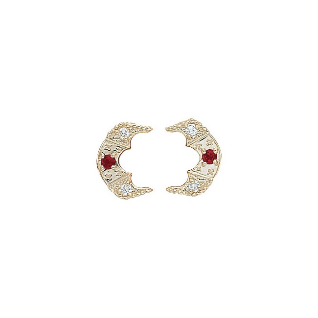 14 Karat Gold Slide with Garnet center and Diamond accents