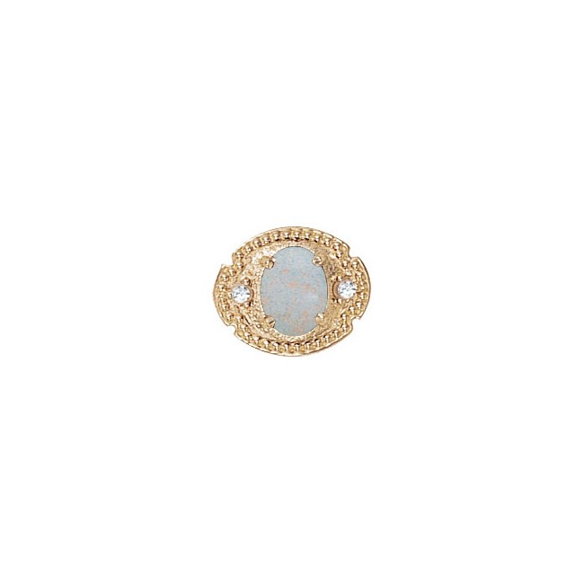 14 Karat Gold Slide with Opal center and Diamond accents