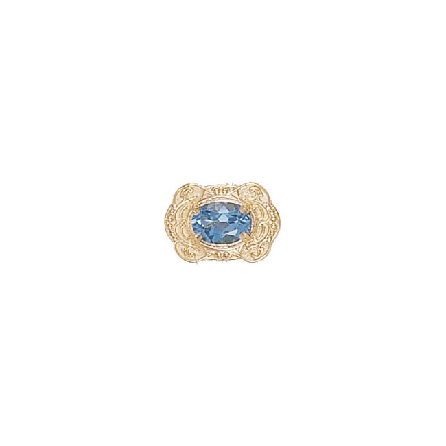 14 Karat Gold Blue Topaz Slide