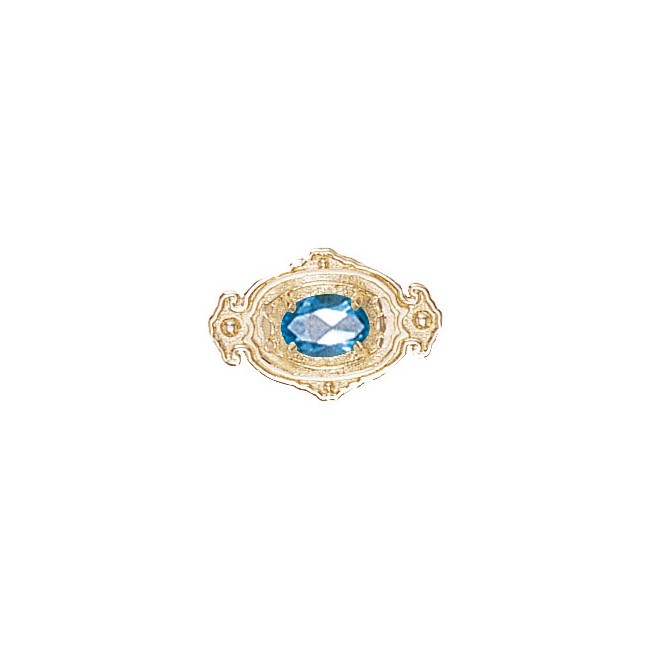 14 Karat Gold Blue Topaz Slide